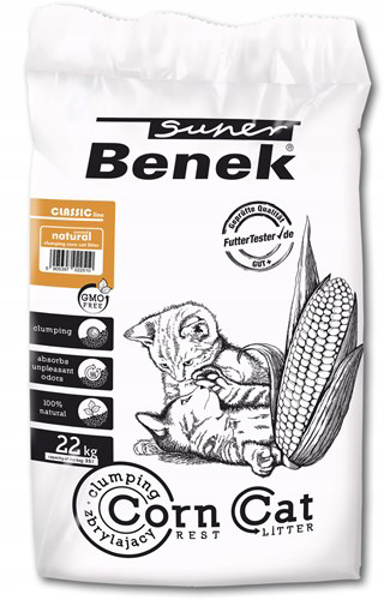 Kép SUPER BENEK Corn Classic Corn cat litter Natural, Clumping 35 l