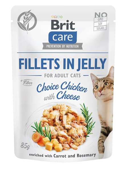 Kép Brit Care Cat Fillets In Jelly Choice Chicken & Cheese 85g