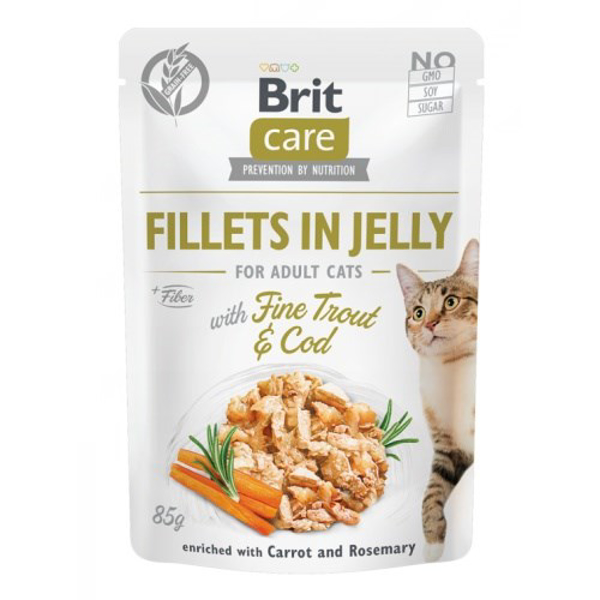 Kép Brit Care Cat Fillets In Jelly Fine Trout & Cod 85g