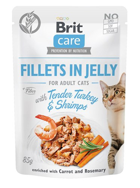 Kép Brit Care Cat Fillets In Jelly Tender Turkey & Shrimps 85g