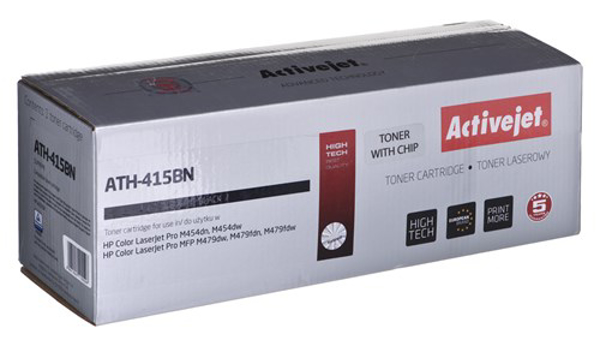 Kép Activejet ATH-415BN printer toner for HP, replacement HP 415A W2030A, Supreme, 2400 pages, Black, With chip (ATH-415BN CHIP)