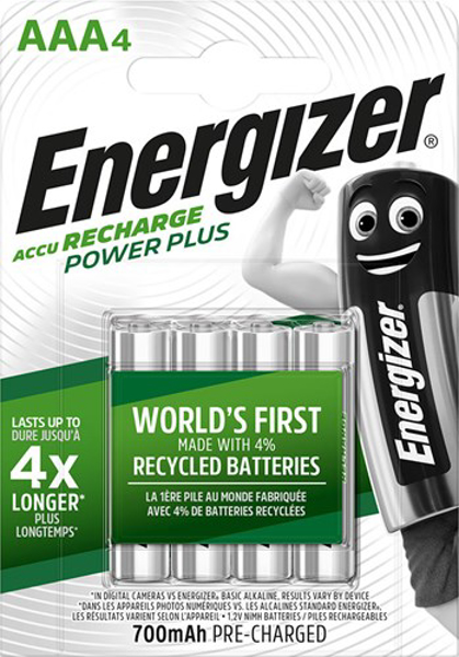 Kép ENERGIZER BATTERY Accu Recharge Power Plus 700 mAh AAA HR3/4 Rechargeable, 4 pieces (417002)