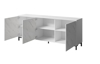 Kép MARMO 3D chest of drawers 200x45x80,5 cm white matt/marble white (MARMO KOM200 BI)