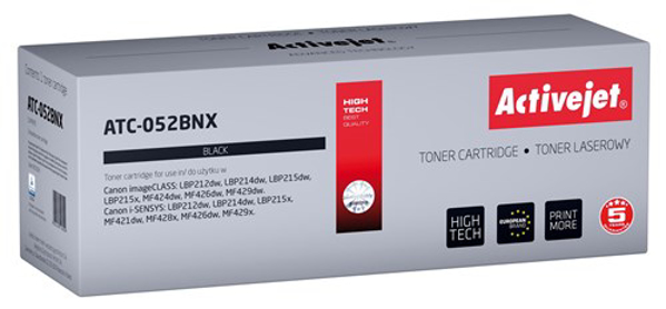 Kép Activejet ATC-052BNX Toner cartridge for Canon printers, Canon 052BK XL replacement, Supreme, 9200 pages, black (ATC-052BNX)