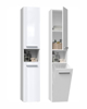 Kép Bathroom cabinet NEL III 31x30x174 cm, white, glossy (NEL III BI POŁ)