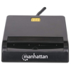 Kép Manhattan USB-A Contact Smart Card Reader, 12 Mbps, Friction type compatible, External, Windows or Mac, Cable 105cm, Black, Blister (102049)