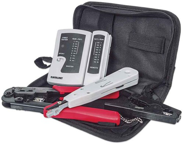Kép Intellinet 4-Piece Network Tool Kit, 4 Tool Network Kit Composed of LAN Tester, LSA punch down tool, Crimping Tool and Cut and Stripping tool (780070)