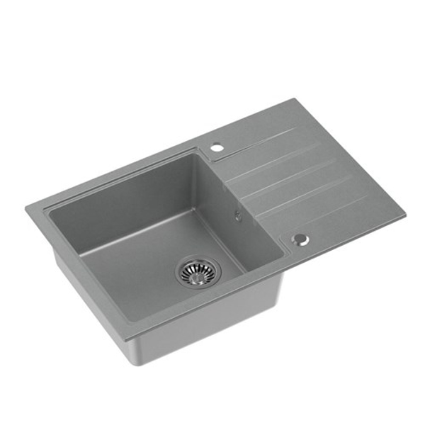 Kép QUADRON PETER 111 granite sink Steingran grey with manual siphon and screw cap (HCQP7850SZK)