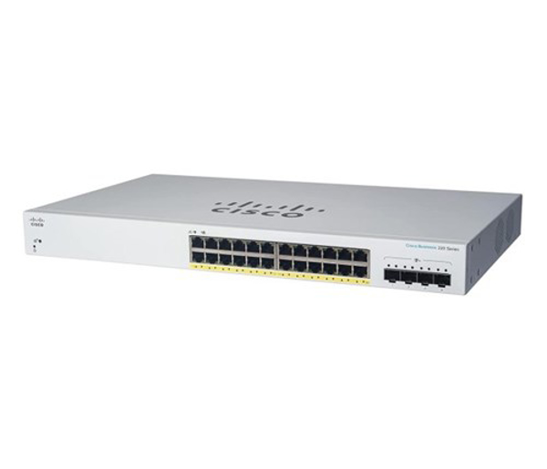 Kép Cisco CBS220-24P-4X network switch Managed L2 Gigabit Ethernet (10/100/1000) Power over Ethernet (PoE) White (CBS220-24P-4X-EU)