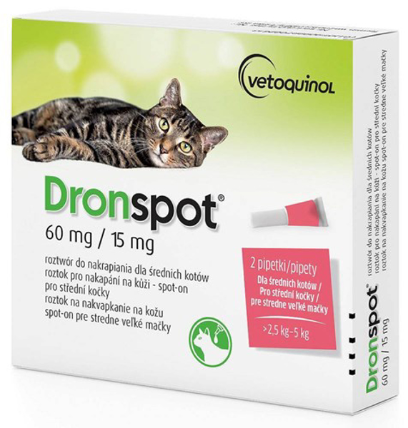 Kép Vetoquinol DRONSPOT for medium cats (2,5-5kg)