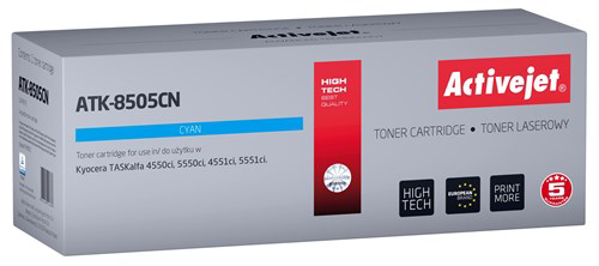 Kép Activejet ATK-8505CN Toner cartridge for Kyocera printers, Replacement Kyocera TK-8505C, Supreme, 20000 pages, cyan (ATK-8505CN)