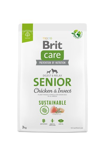 Kép BRIT Care Dog Sustainable Senior Chicken & Insect - dry dog food - 3 kg (100-172185)