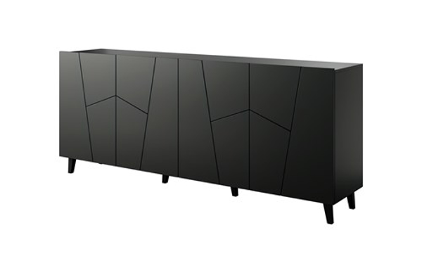 Kép ETNA chest of drawers 200x42x82 black matt (ETNA KOM200 CZ)