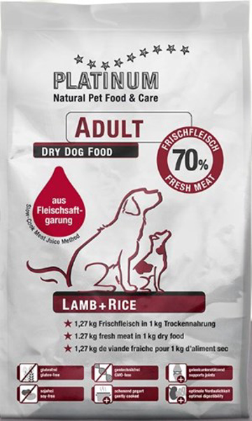 Kép PLATINUM Adult Lamb + Rice - dry dog food - 15 kg