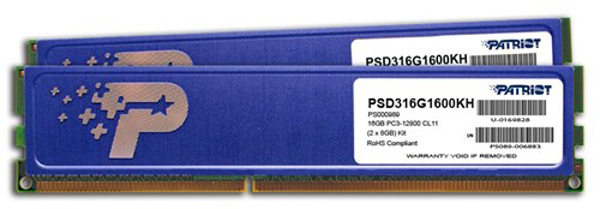 Kép Patriot Memory 16GB DDR3-1600 Memória modul 2 x 8 GB 1600 MHz (PSD316G1600KH)