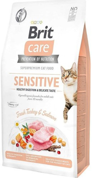 Kép BRIT Care Grain-Free Sensitive Turkey&Salmon - dry cat food - 7 kg