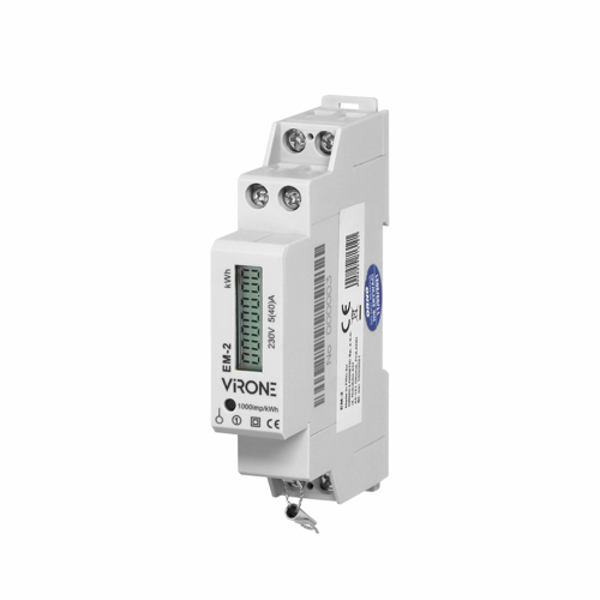 Kép ORNO 1-phase electricity meter, 40A, MID, pulse output, 1 module, DIN TH-35mm (EM-2)