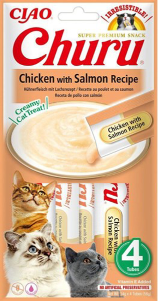 Kép INABA Churu Chicken with salmon recipe - cat treats - 4x14 g (EU116)