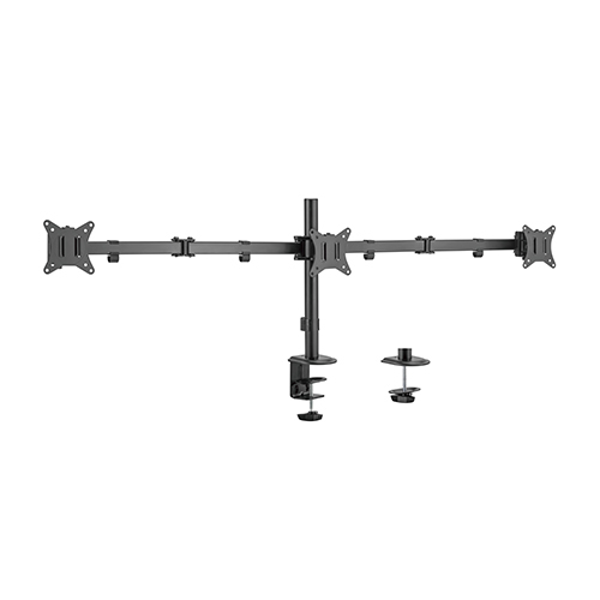 Kép Gembird MA-D3-01 Adjustable desk 3-display mounting arm (rotate, tilt, swivel), 17”-27”, up to 7 kg (MA-D3-01)
