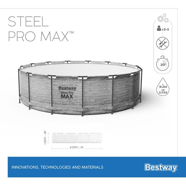 Kép Bestway Steel Pro MAX Above Ground Pool Set Round 4.27 m x 1.22 m (5619D)