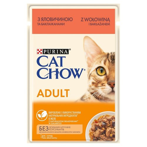Kép CAT CHOW ADULT GiJ Beef Eggplant Jelly - wet cat food - 85 g