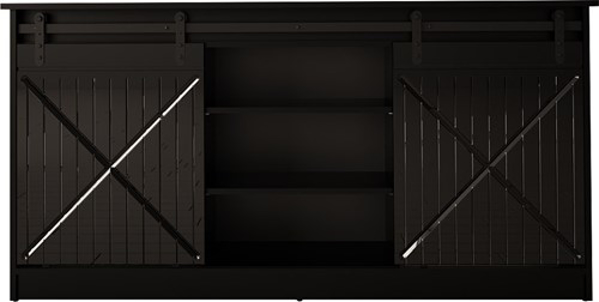 Kép Chest of drawers 160x80x35 GRANERO black/black gloss (GRANERO KOM CZ)