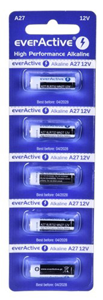 Kép 5 x alkaline batteries everActive 27A 12V- blister 5 pcs.