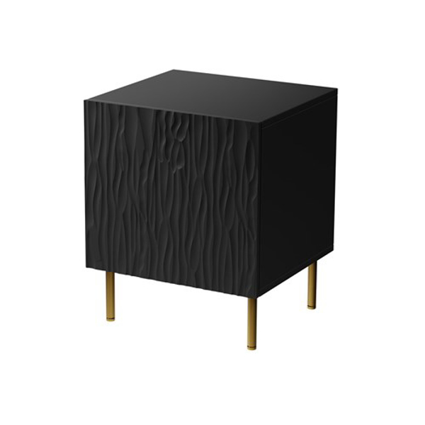 Kép JUNGLE 53.5x40.5x44 black matt + golden legs Bedside table 2 pcs. (JUNGLE SZN CZ)