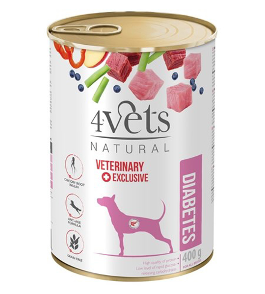Kép 4VETS Natural Diabetes Dog - wet dog food - 400 g