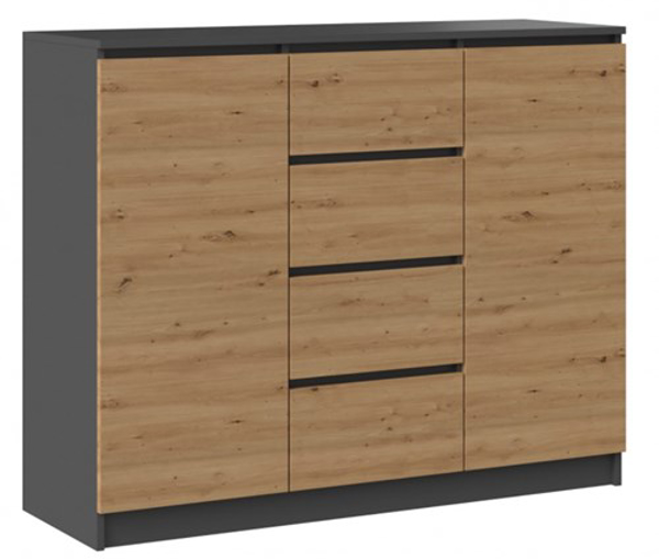 Kép 2D4S chest of drawers 120x40x97 cm, anthracite/artisan (2D4S 120 ANT/AR)
