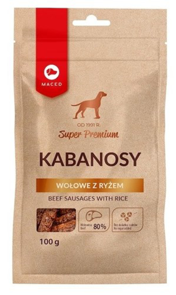 Kép MACED Beef sausages with rice - Dog treat - 100g