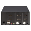 Kép Manhattan HDMI KVM Switch 2-Port, 4K@30Hz, USB-A 3.5mm Audio Mic Connections, Cables included, Audio Support, Control 2x computers from one pc mouse screen, USB Powered, Black, Three Year Warranty, Boxed (153522)