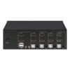 Kép Manhattan HDMI KVM Switch 4-Port, 4K@30Hz, USB-A 3.5mm Audio Mic Connections, Cables included, Audio Support, Control 4x computers from one pc mouse screen, USB Powered, Black, Three Year Warranty, Boxed (153539)