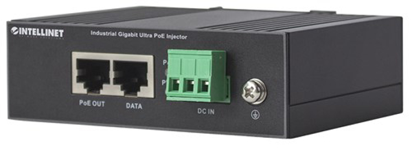 Kép Intellinet Industrial Gigabit Ultra PoE Injector, 1 x 60 W Port, IEEE 802.3bt at af Power over Ethernet (Ultra POE PoE+ PoE), Metal Housing (561389)
