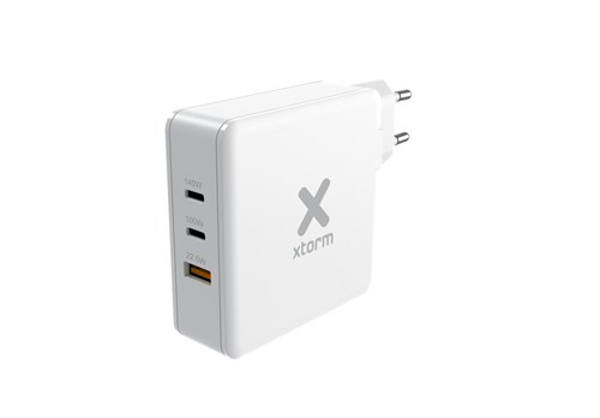 Kép Xtorm 3-port USB charger 140W USB-C PD3.1 EPR GaN, white (USB-C PD EPR 140W, USB-C PD100W, USB-A QC 3.0) (XXAT140)