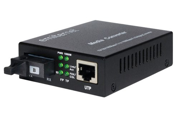 Kép Emitter EM 1GB-ETH-1XSC-1310 WDM Ethernet converter 10 100 1000 Mbps RJ45 1xSC SM 9 125 (Tx 1310nm Rx 1550nm) 20km (EM 1GB-ETH-1XSC-1310)