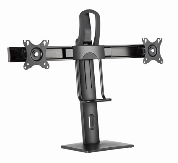 Kép Gembird MS-D2-01 Double monitor desk stand, height adjustable, black (MS-D2-01)