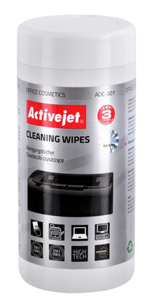 Kép Activejet AOC-301 office equipment cleaning wipes - 100 pcs