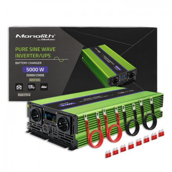 Kép Qoltec Monolith power adapter/inverter Auto 5000 W Green (51944)
