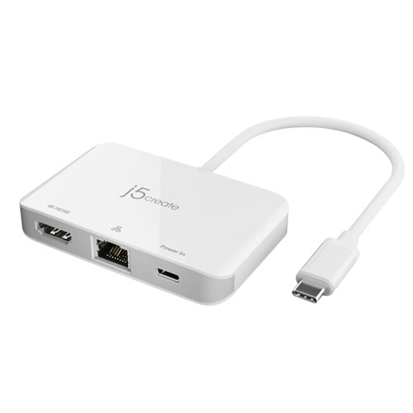Kép 5create USB-C to 4K HDMI Ethernet Adapter 1x4K HDMI 1xUSB-C 1xRJ45 Gigabit, colour white JCA351-N (JCA351-N)