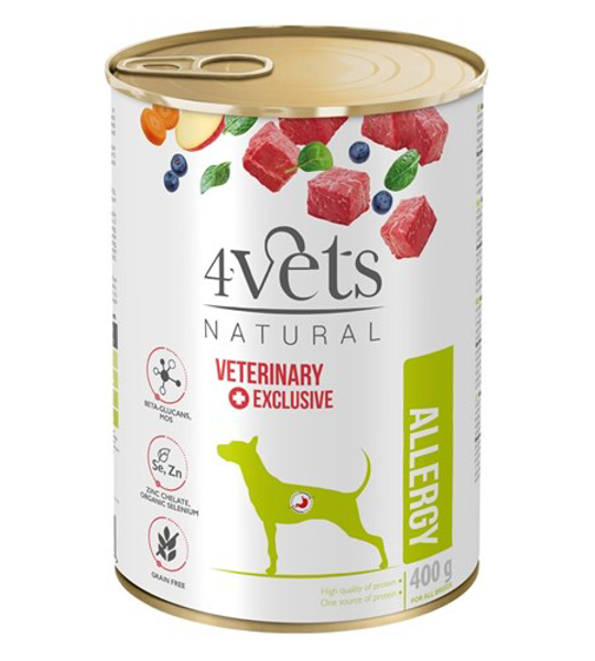 Kép 4VETS Natural Allergy Lamb Dog - wet dog food - 400 g
