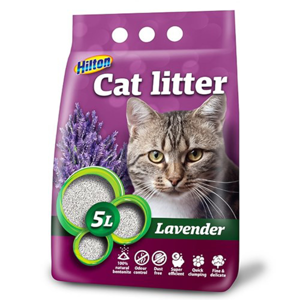 Kép HILTON bentonite lavender clumping cat litter - 5 l