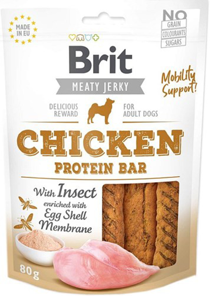 Kép BRIT JERKY Chicken with insect Protein Bar 80g
