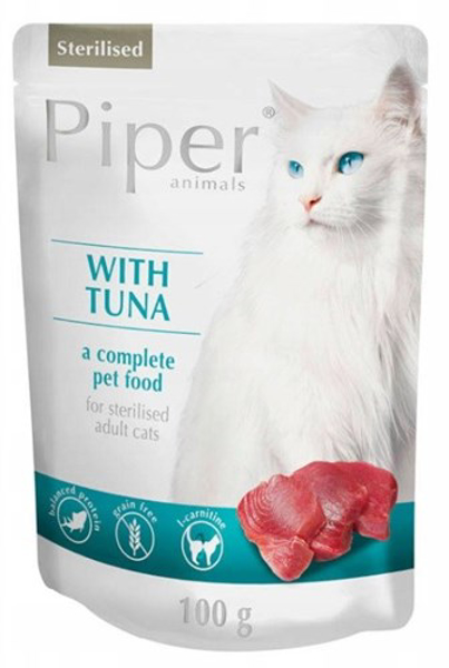 Kép Dolina Noteci Piper Animals Sterilised with tuna - wet food for sterilised cats - 100g