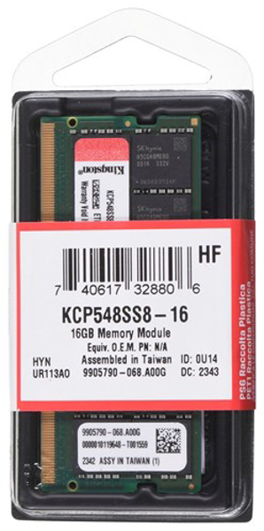 Kép Kingston Technology KCP548SS8-16 Memória modul 16 GB 1 x 16 GB DDR5 4800 MHz (KCP548SS8-16)