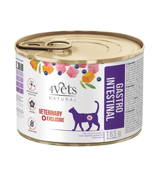 Kép 4VETS Natural Gastro Intestinal Cat - wet cat food - 185 g