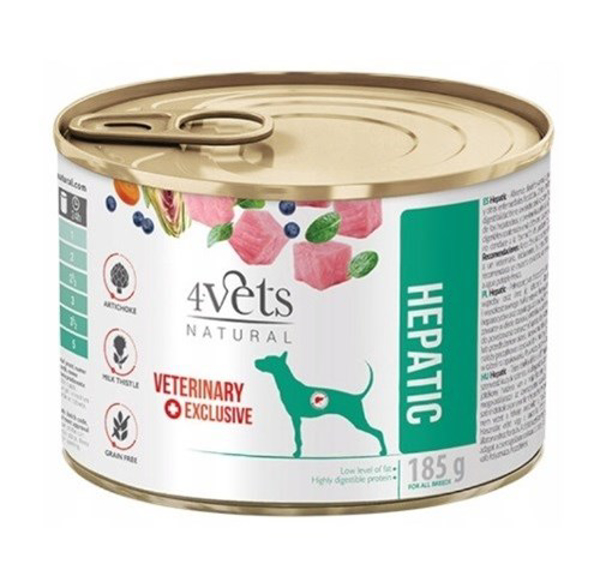 Kép 4VETS Natural Hepatic Dog - wet dog food - 185 g
