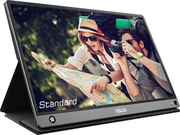 Kép ASUS MB16AMT 39.6 cm (15.6'') 1920 x 1080 pixels Full HD LED Touchscreen Multi-user Black, Grey (MB16AMT)