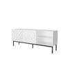 Kép ABETO RTV cabinet on black steel frame 150x42x60 cm white/gloss white (ABETORTV15+ST B)